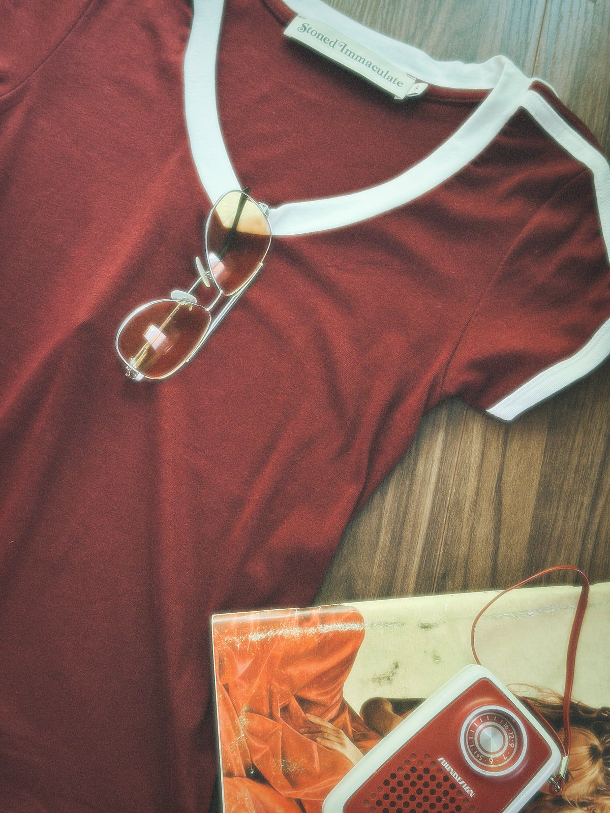 Malibu tee in crimson