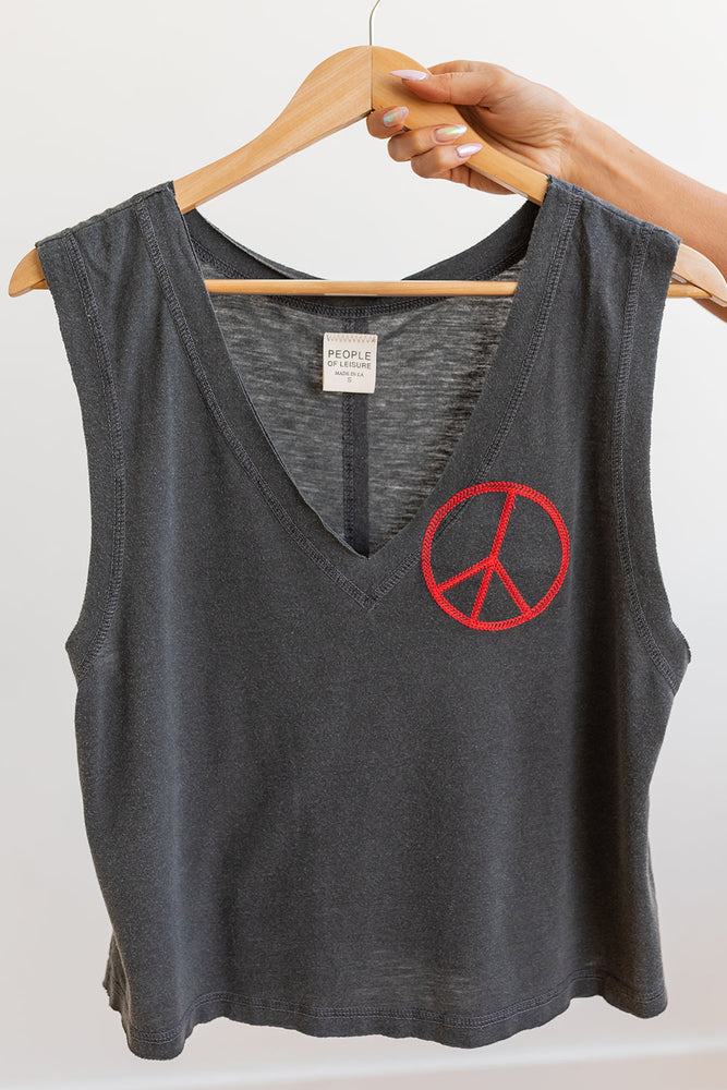 
                  
                    Peace Embroidered Tank
                  
                